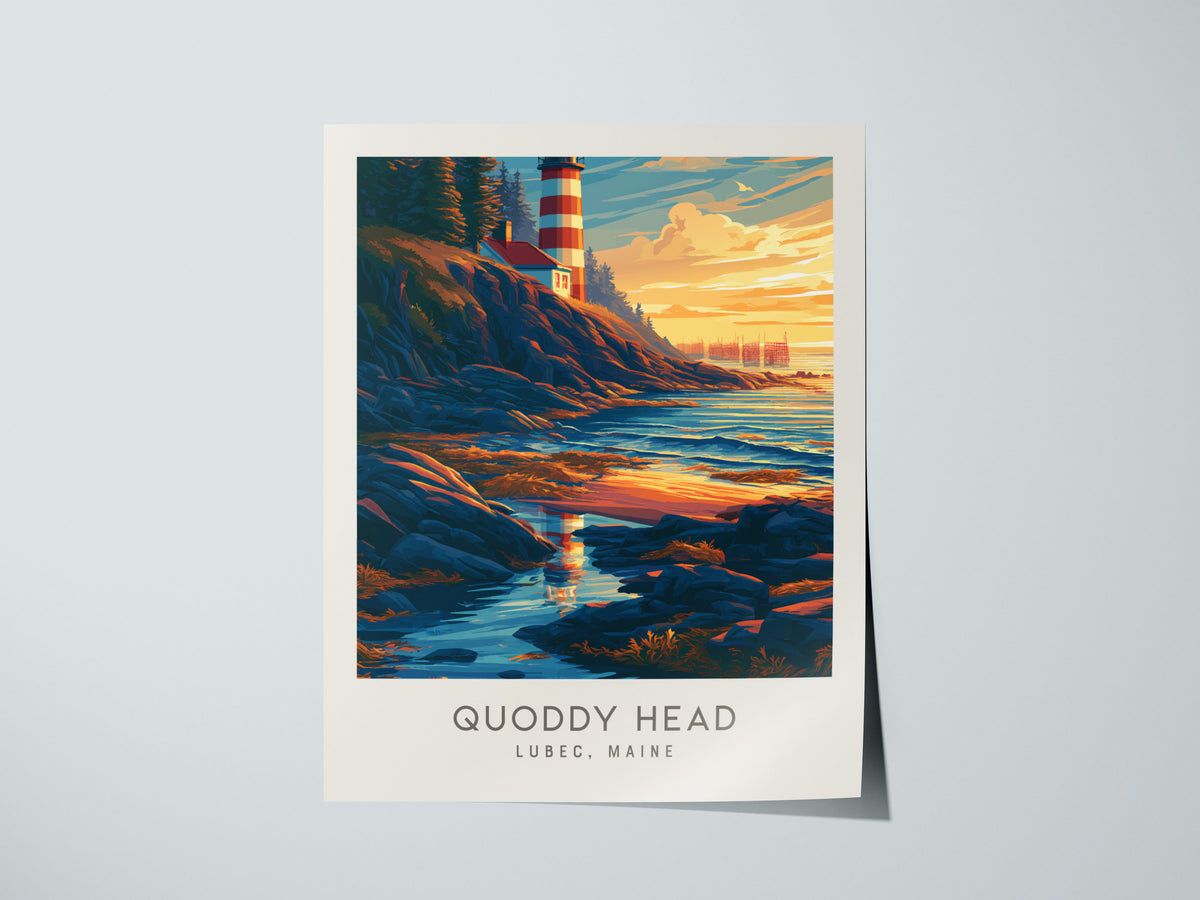 Quoddy Head Matte Border Poster | Lubec, Maine Coastal Beach Decor — giclée print detail on matte paper