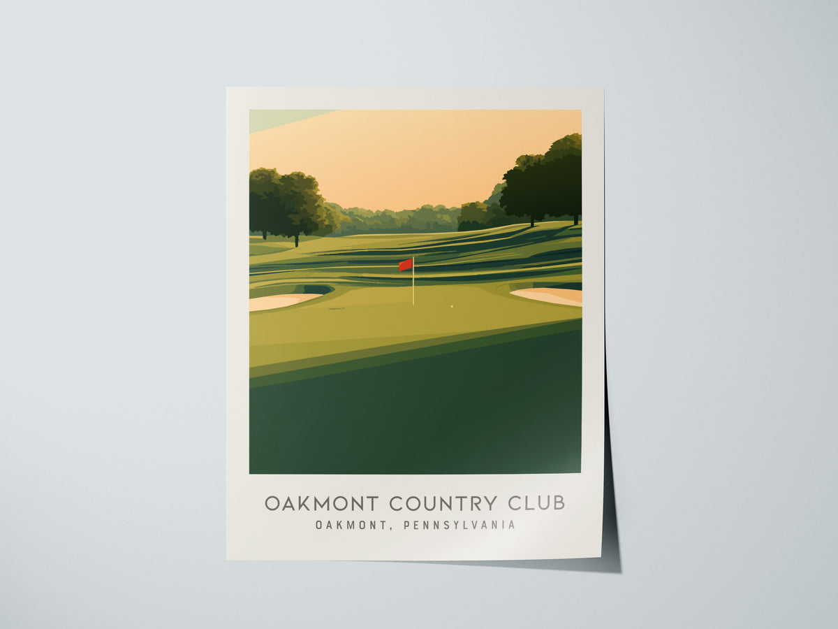 Oakmont Country Club Matte Border Poster | Oakmont, Pennsylvania Golf Course Print Wall Art — giclée print detail on matte pa