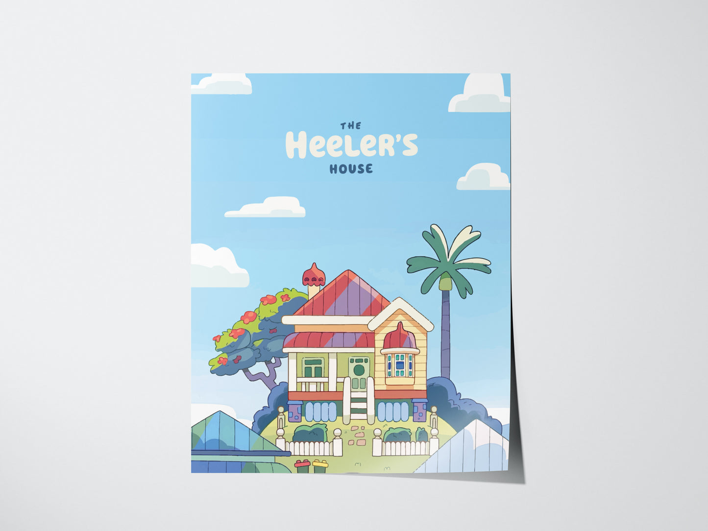 Bluey Heeler's House Poster | Kids Room Nursery Wall Art | Framed or Unframed