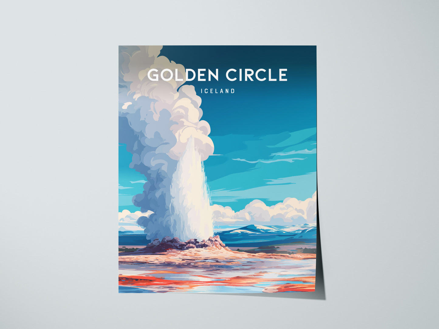 Golden Circle, Iceland Poster | Geysers & Waterfalls Nordic Wall Art — giclée print detail on matte paper