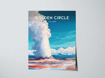 Golden Circle, Iceland Poster | Geysers & Waterfalls Nordic Wall Art — giclée print detail on matte paper