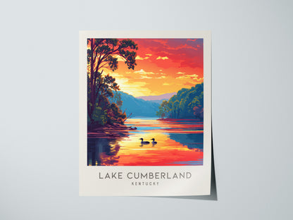 Lake Cumberland Matte Border Poster | Kentucky Destination Print Travel Wall Art — giclée print detail on matte paper