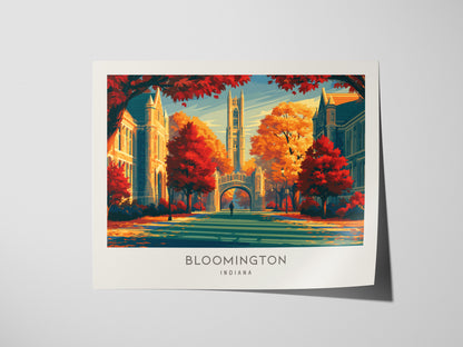 Bloomington Landscape Matte Border Poster | Indiana Travel Wall Art — giclée print detail on matte paper