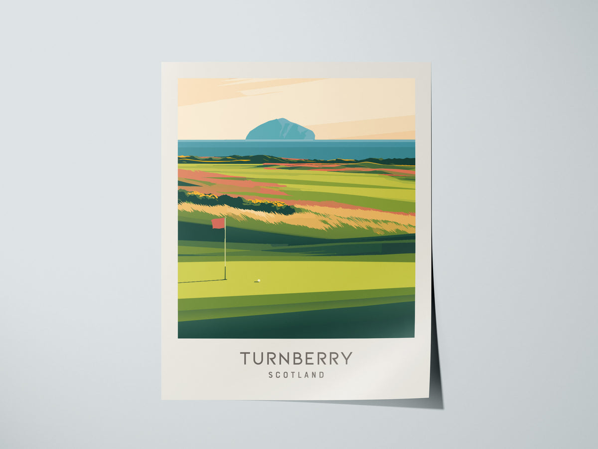 Turnberry Matte Border Poster | Scotland Travel Wall Art — giclée print detail on matte paper