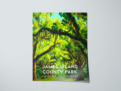 James Island County Park, Charleston, South Carolina Poster | Coastal Beach Decor Wall Art — giclée print detail on matte pap