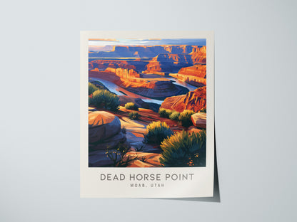 Dead Horse Point Matte Border Poster | Moab, Utah Desert Canyon Travel Gift — giclée print detail on matte paper