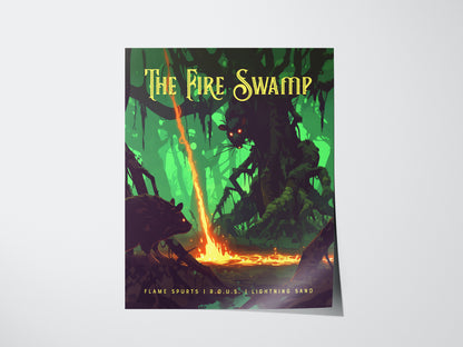 Fire Swamp Poster | Princess Bride 80s Film Nostalgia Wall Art | Framed or Unframed