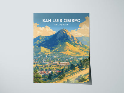 San Luis Obispo Poster | Bishop Peak SLO Art | Central Coast California