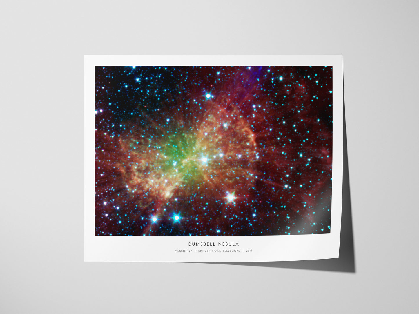 Dumbbell Nebula Landscape Poster | Messier 27 NASA Space Photography Astronomy Print — giclée print detail on matte paper