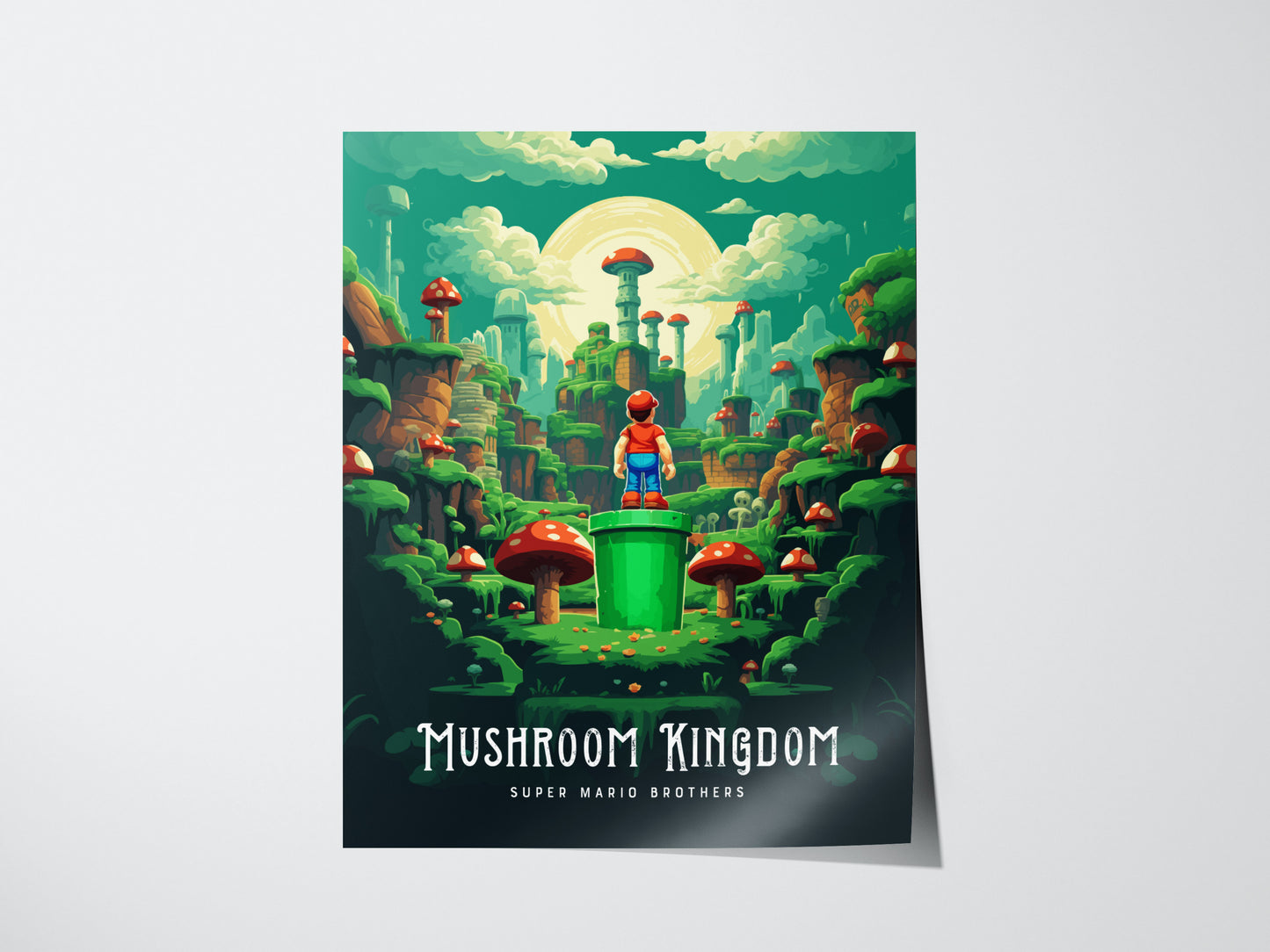 Mushroom Kingdom Poster | Mario Brothers Movie Fan Art Wall Print