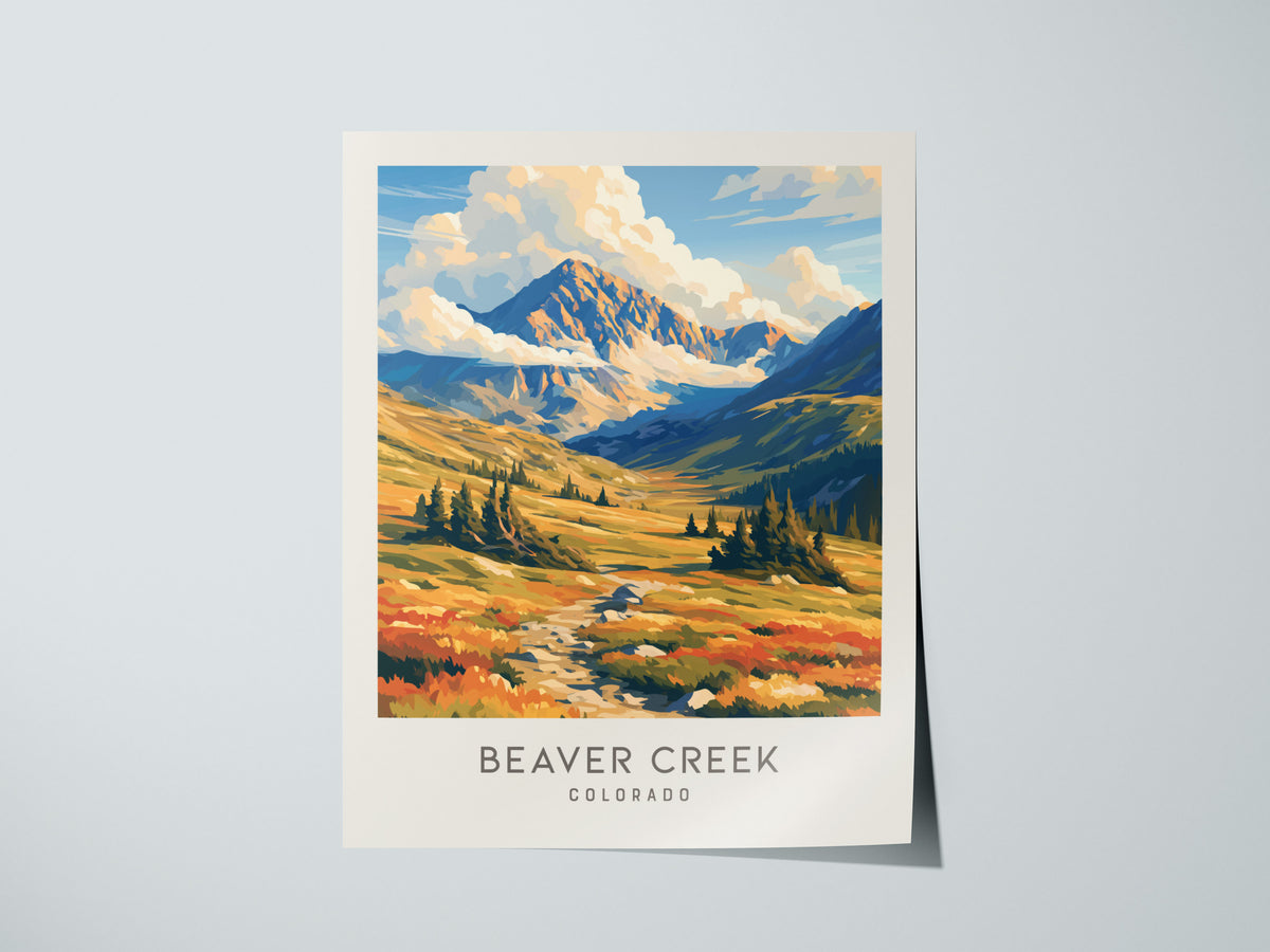 Beaver Creek Matte Border Poster | Colorado Framed or Unframed Travel Wall Art — giclée print detail on matte paper