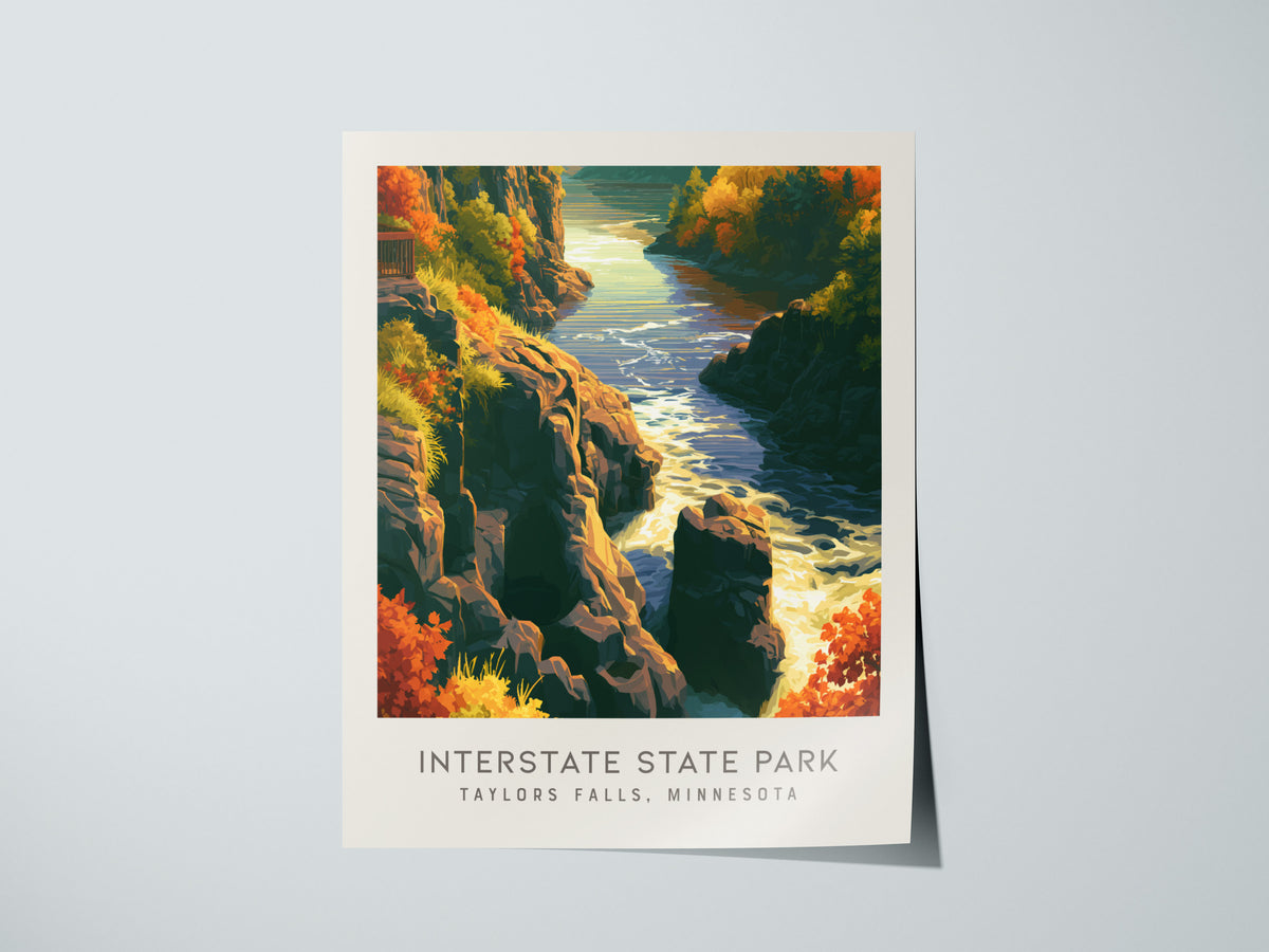 Interstate State Park Matte Border Poster | Taylors Falls, Minnesota Vacation Wall Art — giclée print detail on matte paper