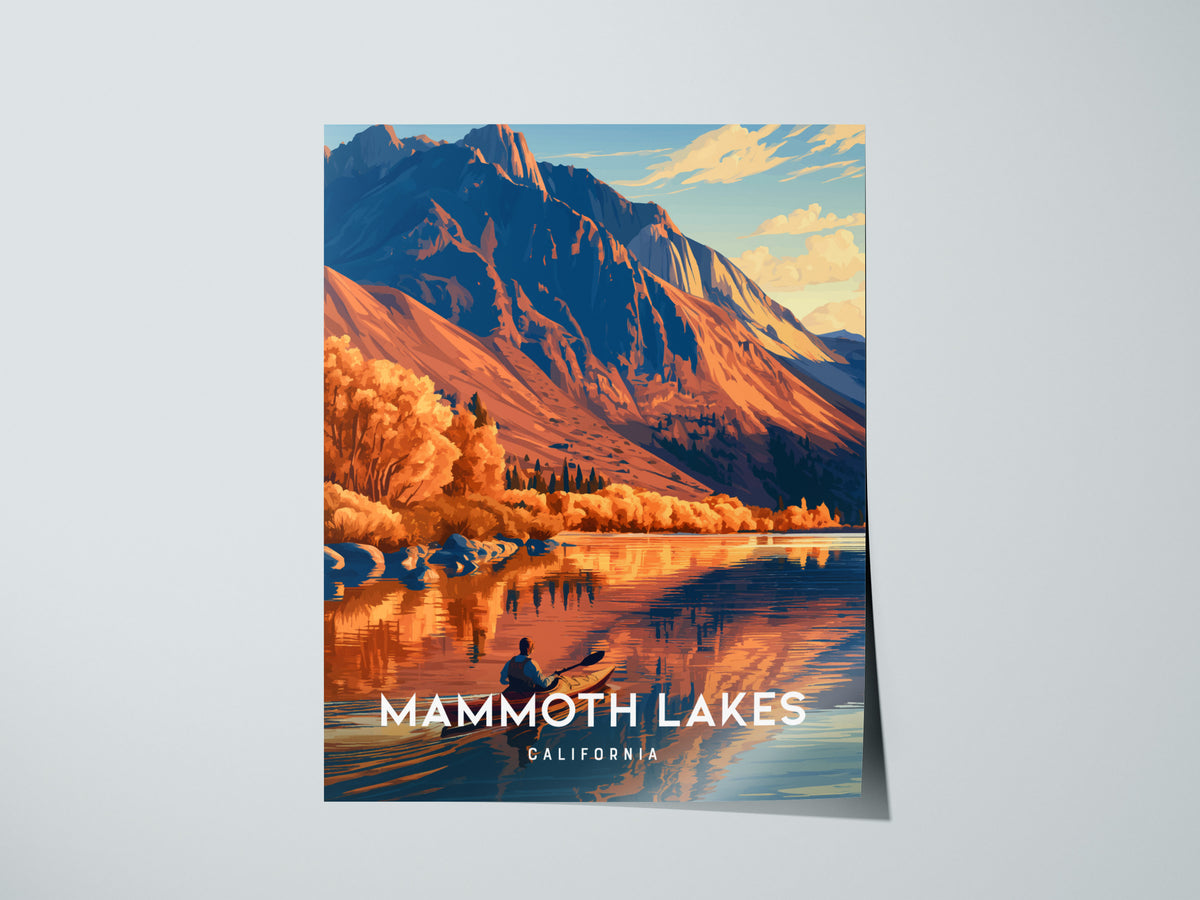 Mammoth Lakes, California Poster | Alpine Lake & Mountain Wilderness Wall Art — giclée print detail on matte paper