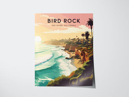 Bird Rock San Diego Poster | La Jolla California Wall Art | Framed or Unframed