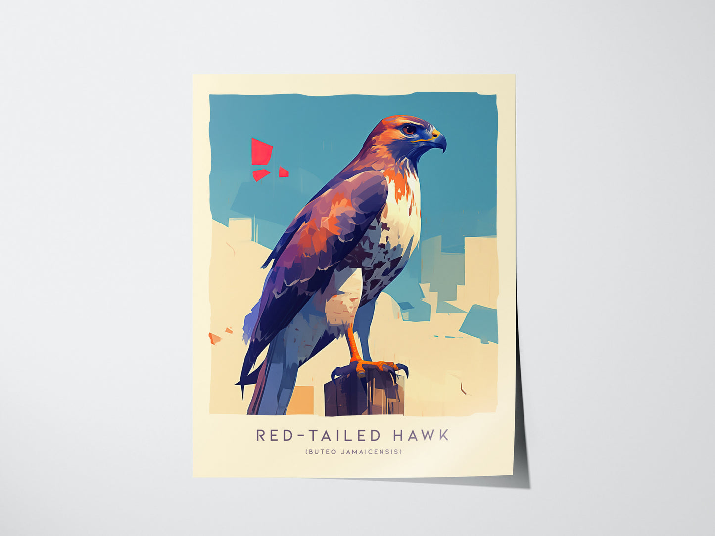 Red-Tailed Hawk Poster | Bird of Prey Art | Wildlife Nature Gift
