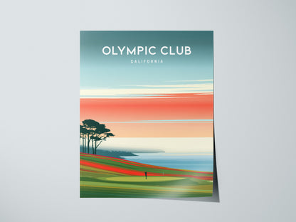 Olympic Club, California Poster | Links Poster & Golfer Gift Wall Art — giclée print detail on matte paper