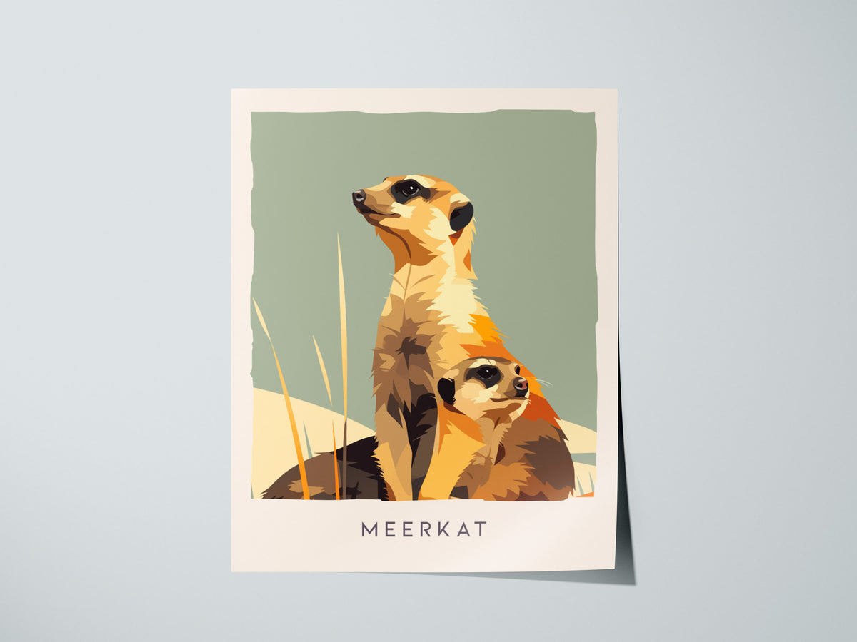Meerkat, Suricata suricatta Poster | Bold Safari Wildlife Wall Art — giclée print detail on matte paper