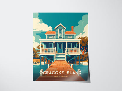 Ocracoke Island Poster | Outer Banks North Carolina Wall Art Print