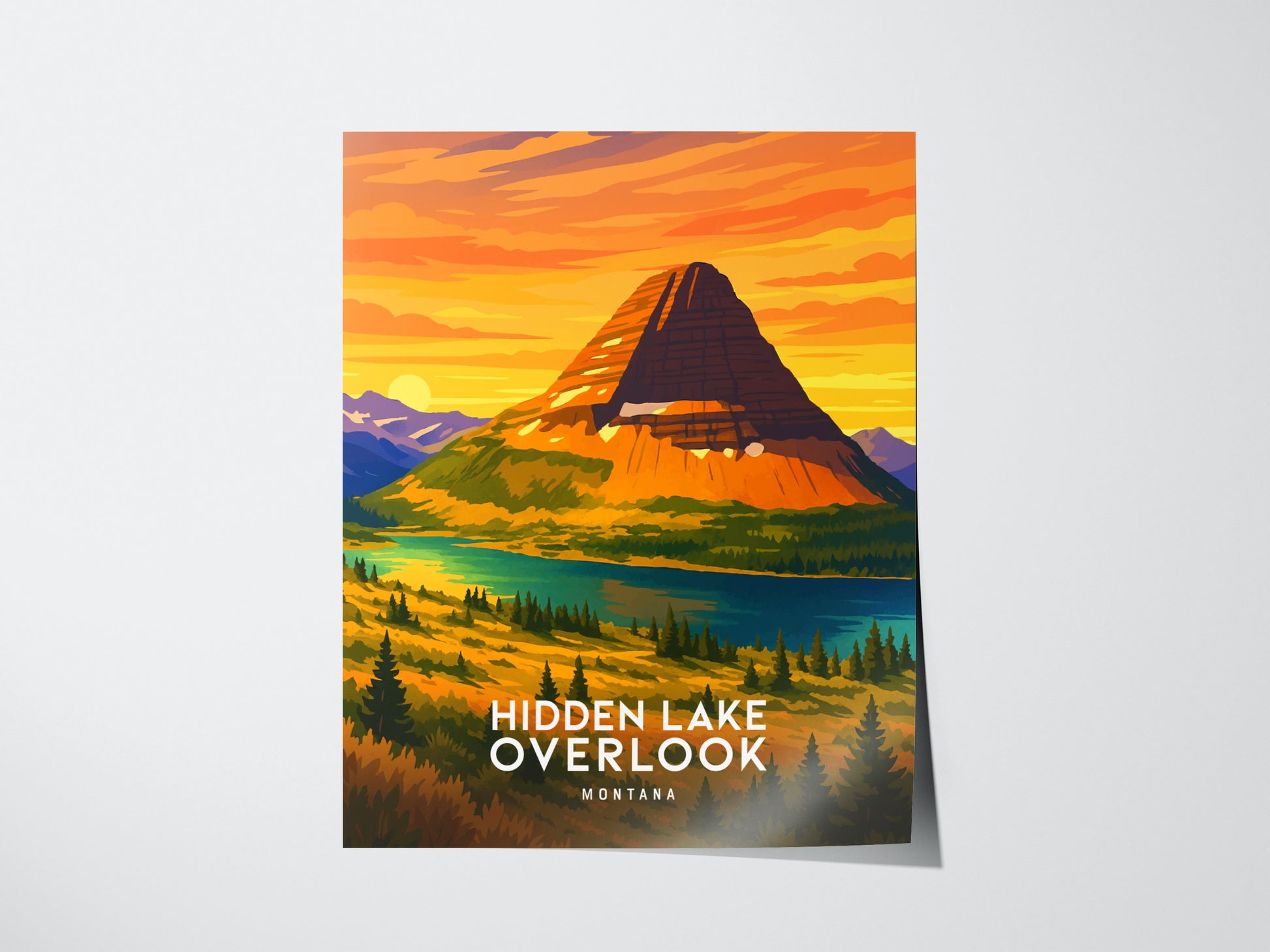 Hidden Lake Overlook Poster | Glacier National Park Montana Wall Art