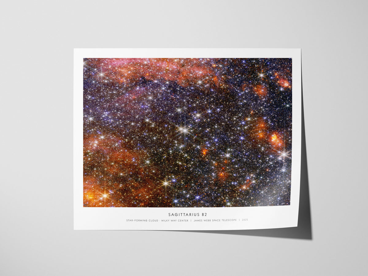 Sagittarius B2 Landscape Poster | NASA Star-forming Cloud · Milky Way Center Galaxy Wall Art — giclée print detail on matte p