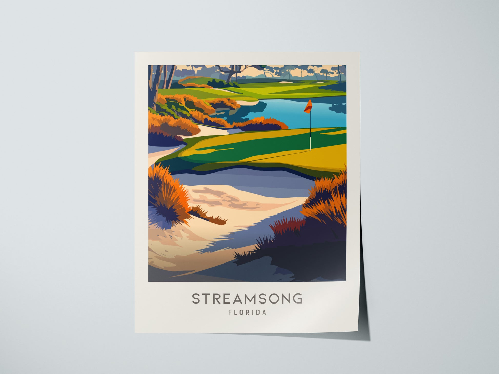 Streamsong Matte Border Poster | Florida Golf Course Print & Country Club Decor — giclée print detail on matte paper