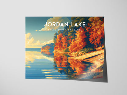 Jordan Lake Landscape Poster | Apex, North Carolina Framed or Unframed Beach House Decor — giclée print detail on matte paper