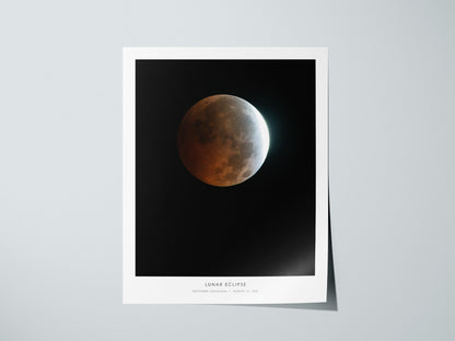 Lunar Eclipse Poster | NASA Southern Louisiana Space Photography Wall Art — giclée print detail on matte paper