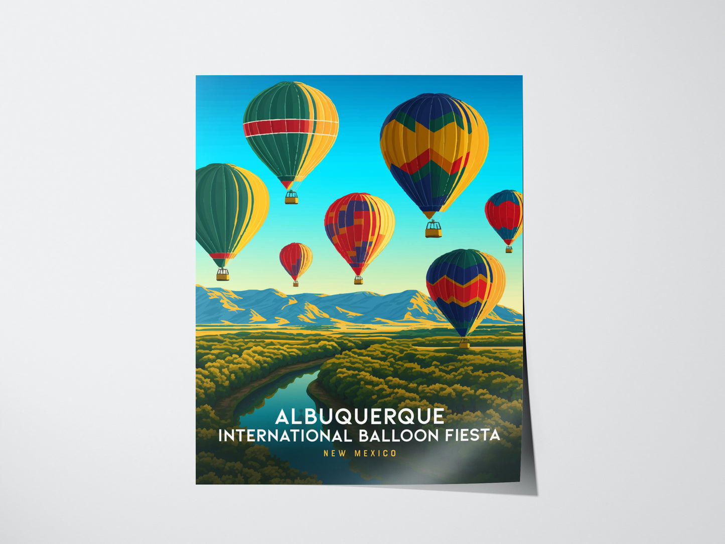 Albuquerque Balloon Fiesta Poster | New Mexico Festival Wall Art | Framed or Unframed