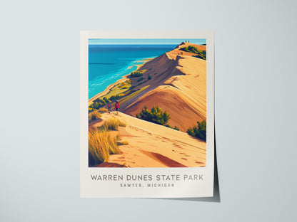 Warren Dunes State Park Matte Border Poster | Sawyer, Michigan Destination Print — giclée print detail on matte paper