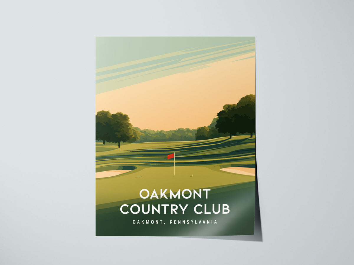 Oakmont Country Club, Oakmont, Pennsylvania Poster | Classic Links Golfer Gift Wall Art — giclée print detail on matte paper