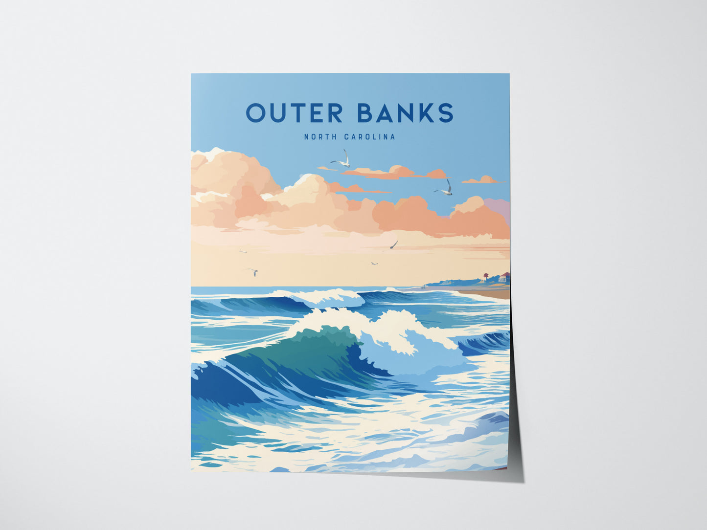 Outer Banks Surf Poster | North Carolina Beach Wall Art Print