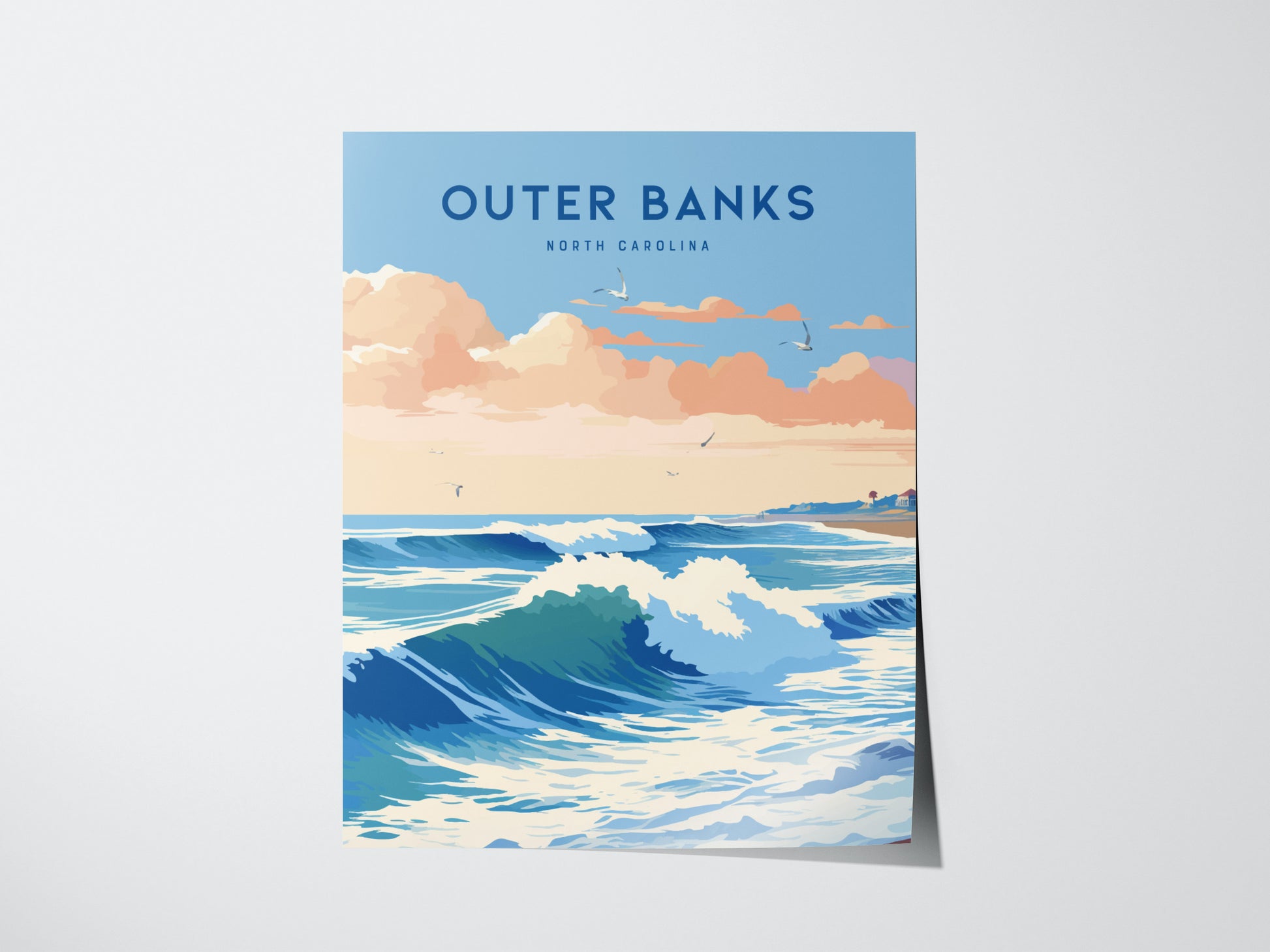 Outer Banks Surf Poster | North Carolina Beach Wall Art Print