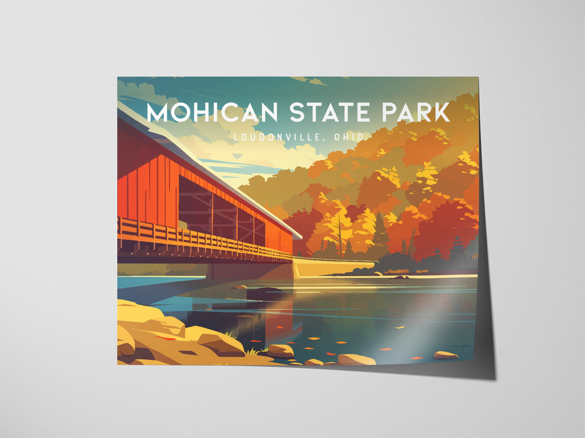 Mohican State Park Landscape Poster | Loudonville, Ohio Framed or Unframed Forest Wall Art — giclée print detail on matte pap