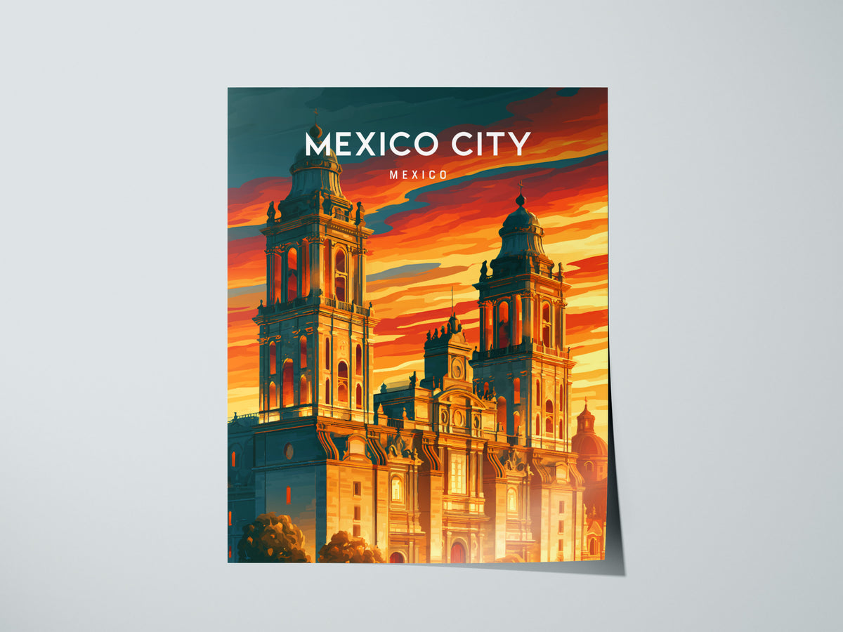 Mexico City, Mexico Poster | Vibrant Culture & Architecture Wall Art — giclée print detail on matte paper