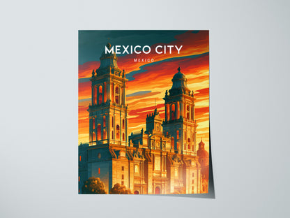 Mexico City, Mexico Poster | Vibrant Culture & Architecture Wall Art — giclée print detail on matte paper