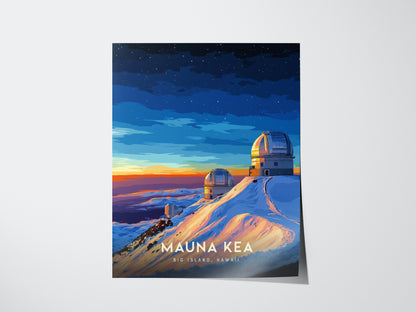 Mauna Kea Observatories Poster | Big Island Hawaii Wall Art