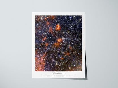 Sagittarius B2 Poster | NASA Star-forming Cloud · Milky Way Center Space Photography Wall Art — giclée print detail on matte