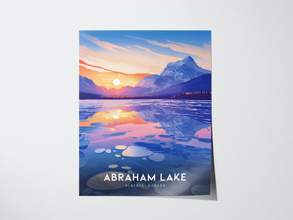 Abraham Lake Canada Poster | Alberta Canadian Rockies Landscape Wall Art