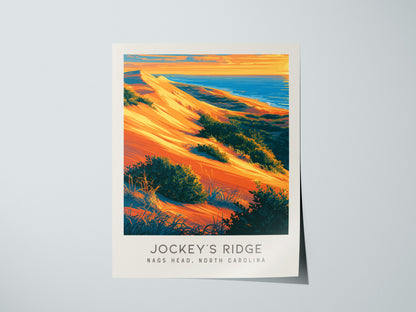 Jockey's Ridge Matte Border Poster | Nags Head, North Carolina Coastal Beach Decor — giclée print detail on matte paper