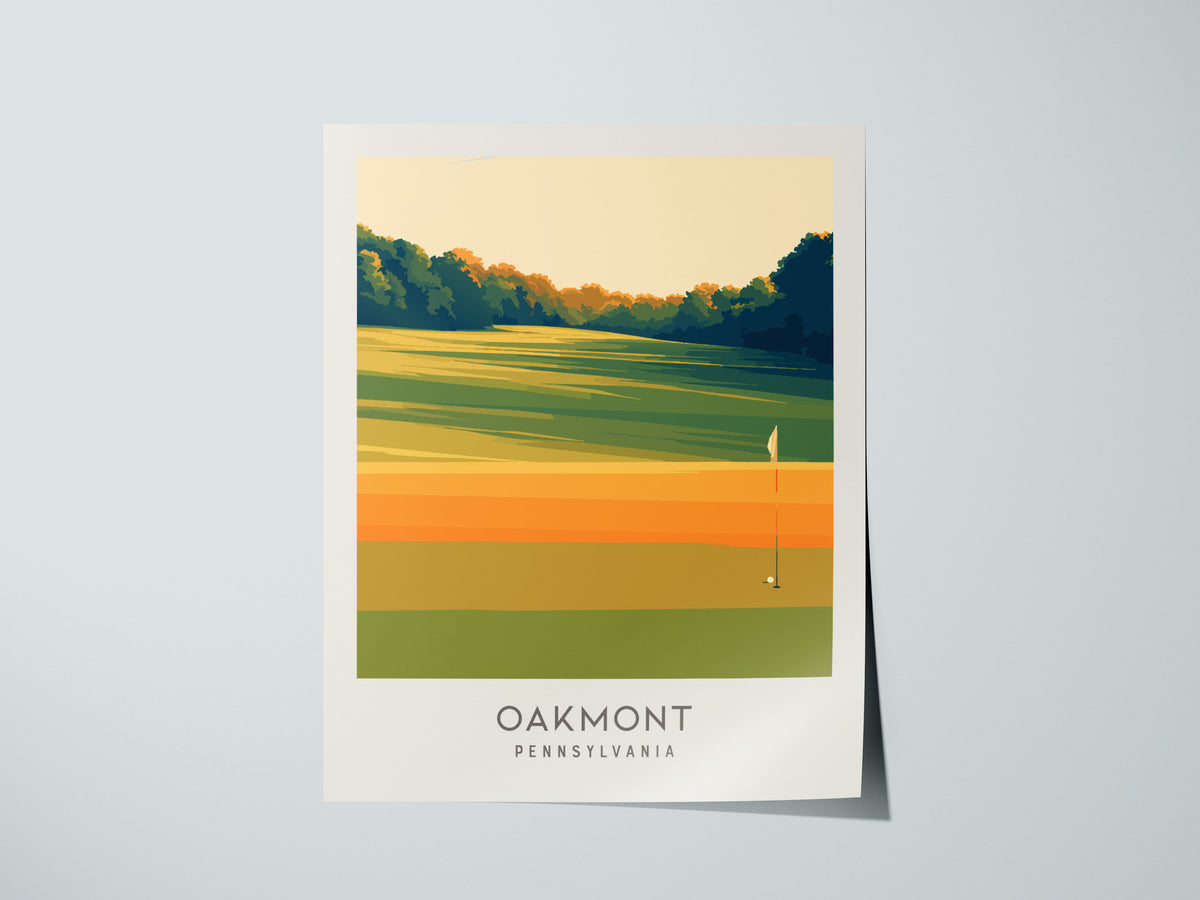 Oakmont Matte Border Poster | Pennsylvania Golf Course Print & Country Club Decor — giclée print detail on matte paper
