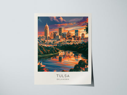Tulsa Matte Border Poster | Oklahoma Destination Print Travel Wall Art — giclée print detail on matte paper