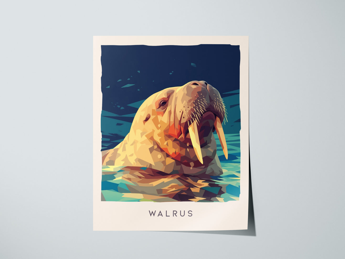 Walrus, Odobenus rosmarus Poster | Arctic Wildlife Majesty Wall Art — giclée print detail on matte paper