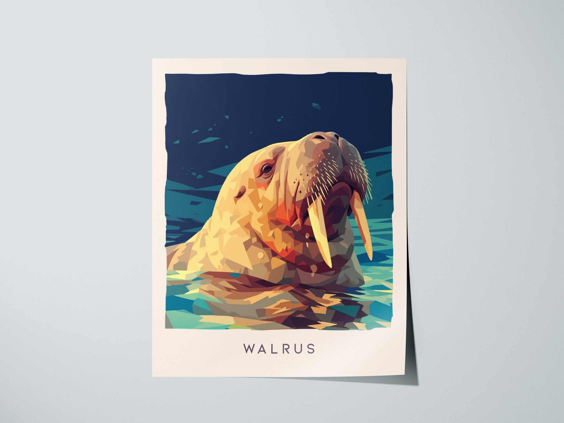 Walrus, Odobenus rosmarus Poster | Arctic Wildlife Majesty Wall Art — giclée print detail on matte paper