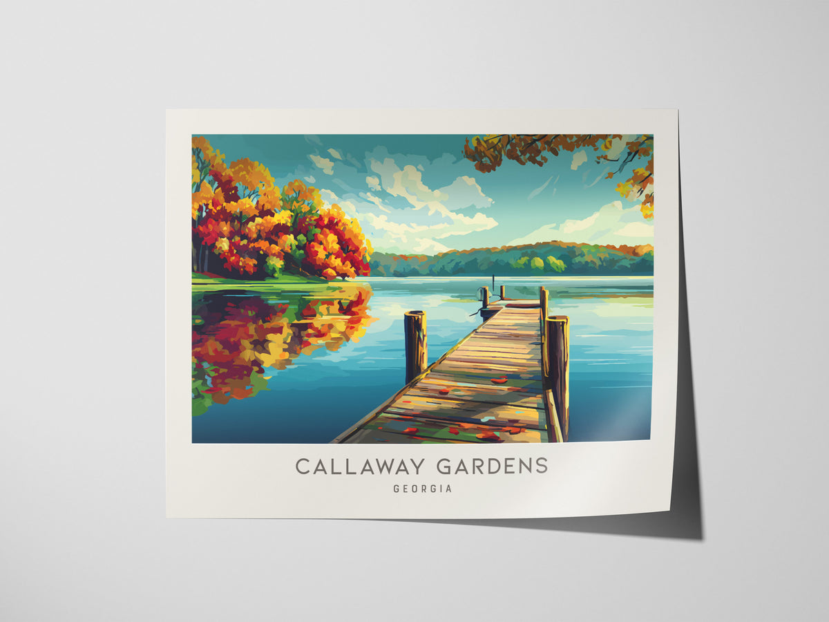 Callaway Gardens Landscape Matte Border Poster | Georgia Travel Gift Framed or Unframed — giclée print detail on matte paper