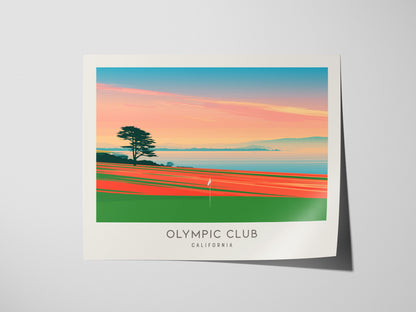 Olympic Club Landscape Matte Border Poster | California Golf Wall Art & Framed or Unframed — giclée print detail on matte pap