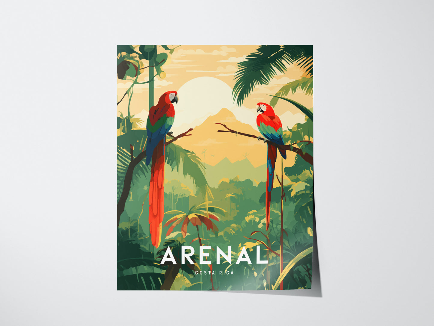 Arenal Volcano Costa Rica Poster | Central America Nature Wall Art | Framed or Unframed
