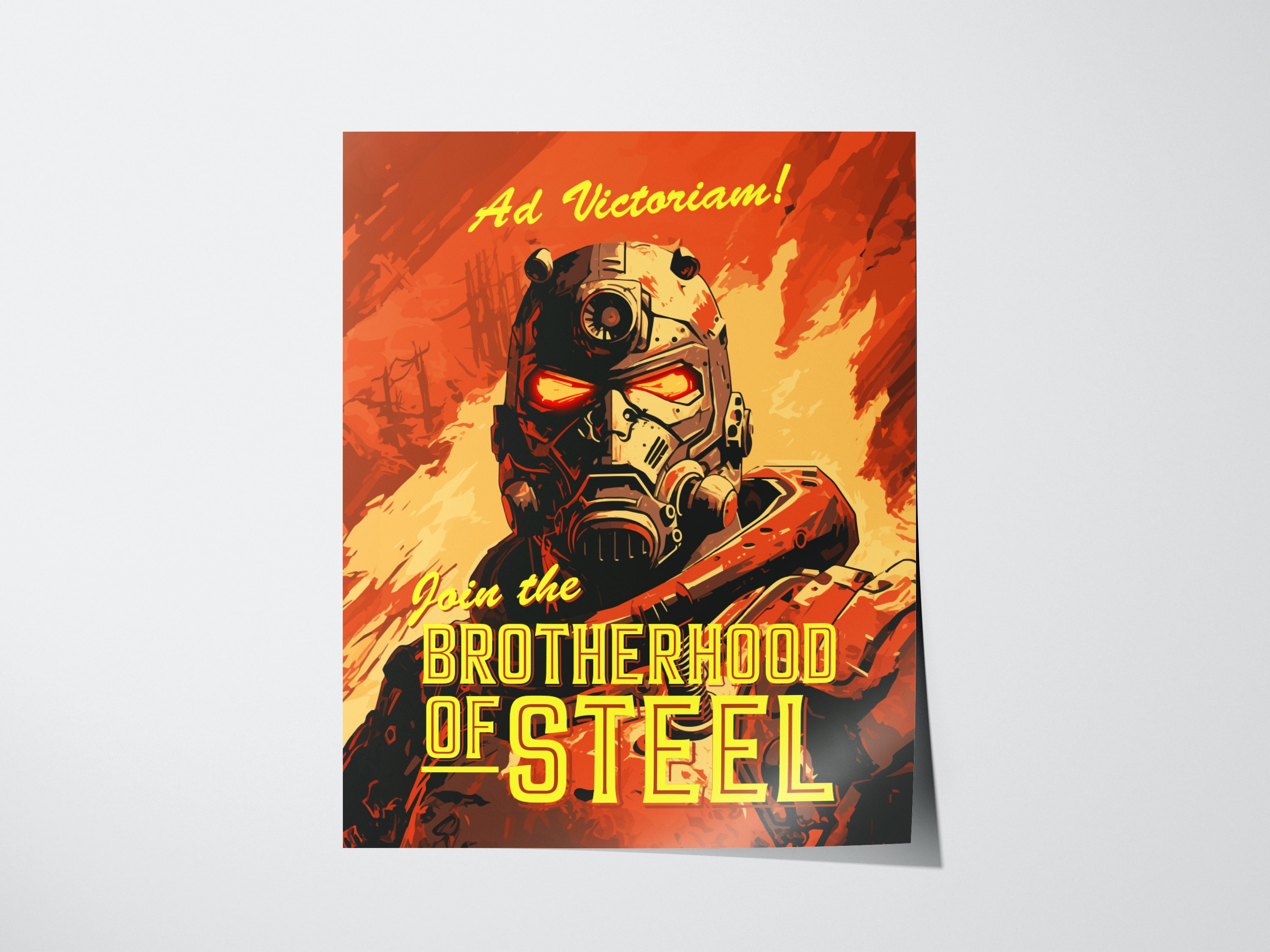 Brotherhood Of Steel Poster | Fallout Gamer Wall Art | Framed or