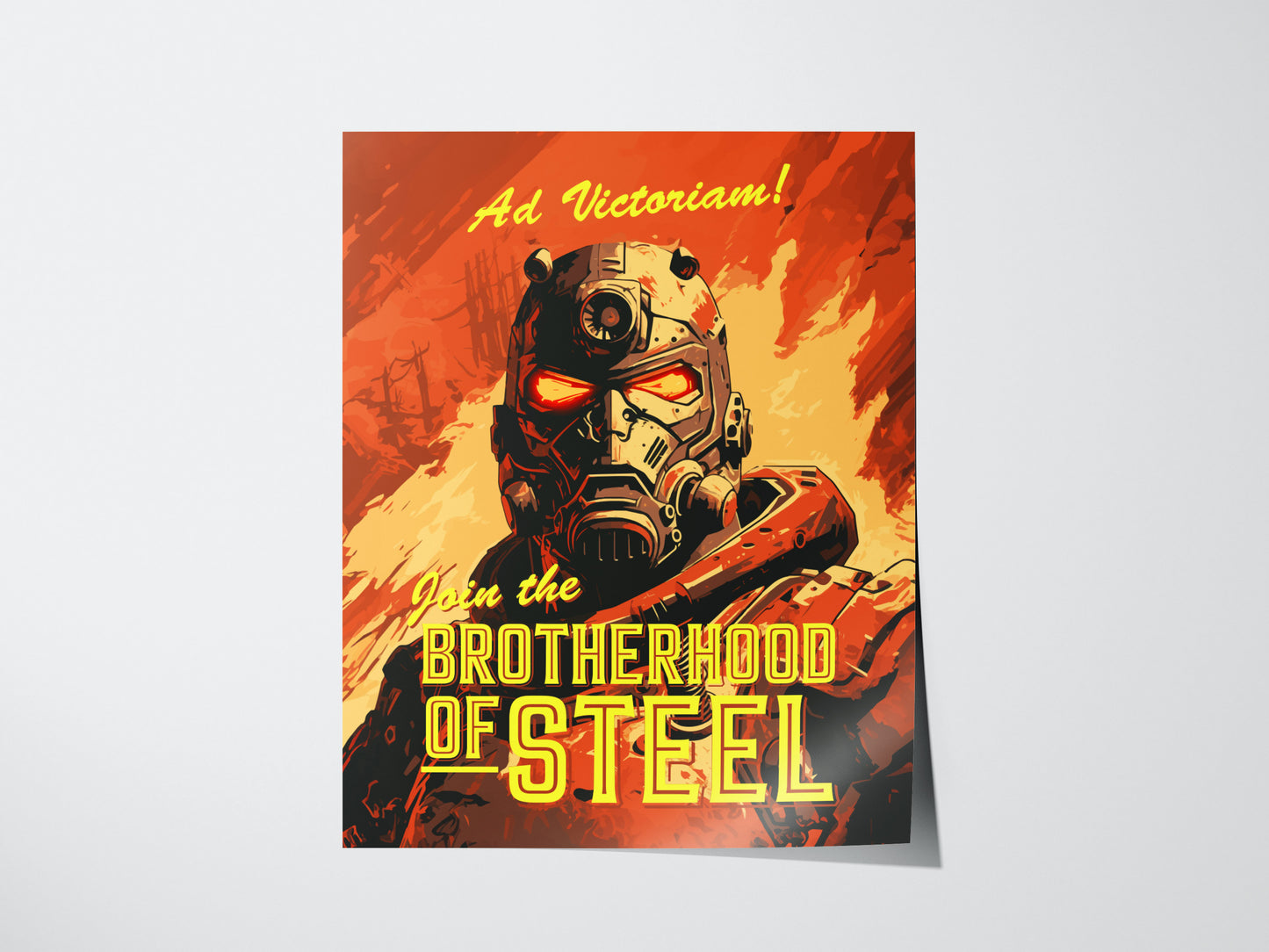 Brotherhood Of Steel Poster | Fallout Gamer Wall Art | Framed or Unframed