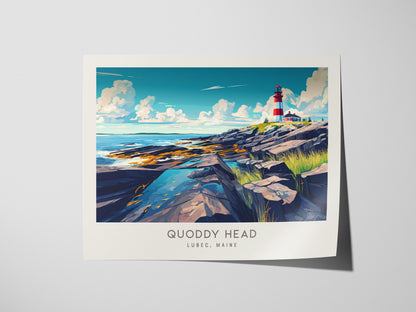 Quoddy Head Landscape Matte Border Poster | Lubec, Maine Destination Print — giclée print detail on matte paper