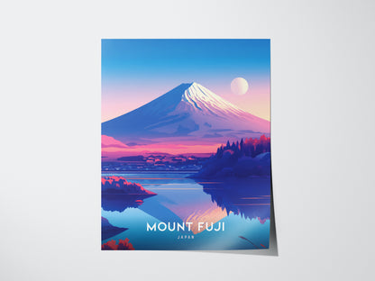 Mount Fuji Travel Poster | Japan Iconic Mountain Wall Art